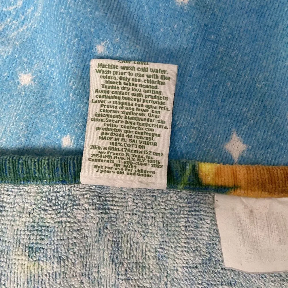 Disney Tinker Bell Fairies Blue Bath Beach Towel Cotton Tinkerbell 2003